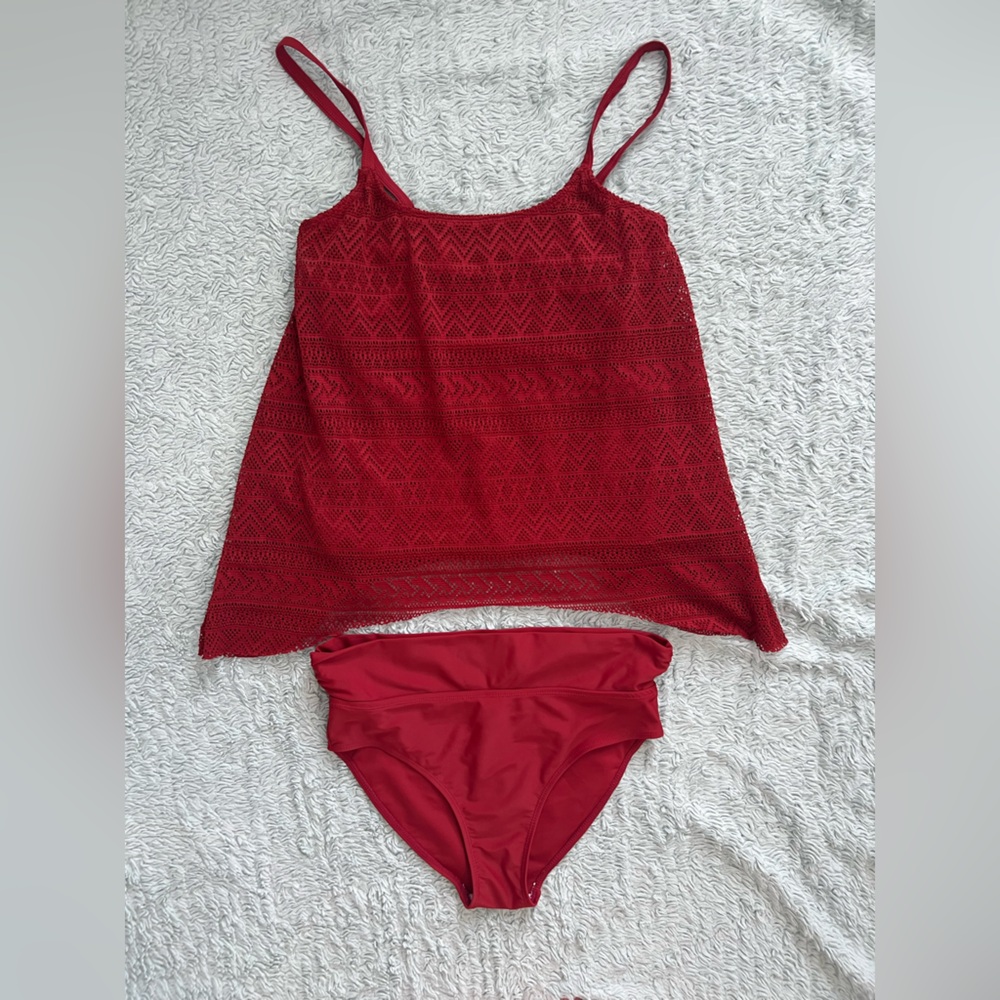 Women's Layered Mesh Swimsuit Tankini Bathing Suit